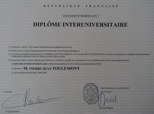 diplome ophtalmologie